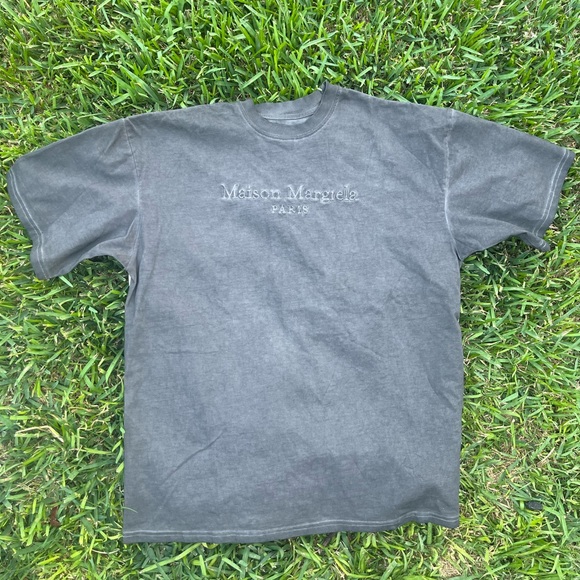 Maison Margiela Ash Black Embroidered Logo Shirt